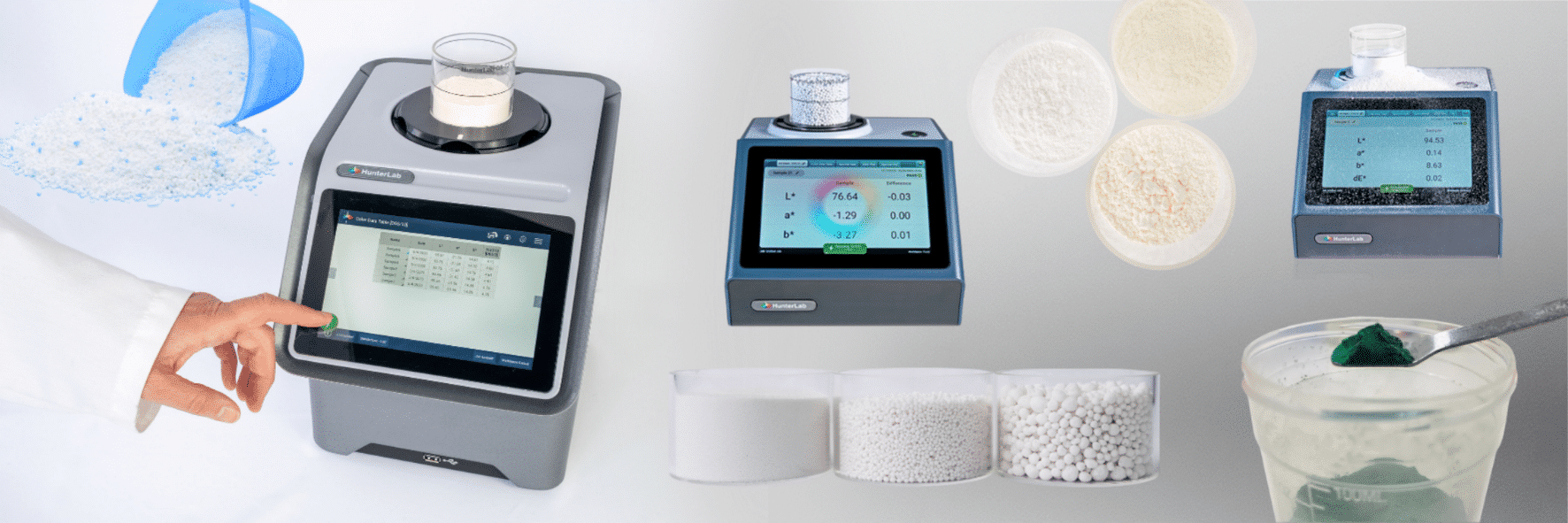 Color Measurement of chemical powders-Collage-HunterLab
